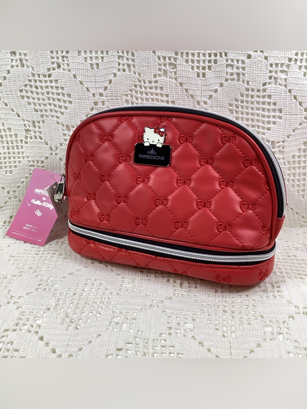 Hello Kitty Quilted Red Impressions Cosmetic Case